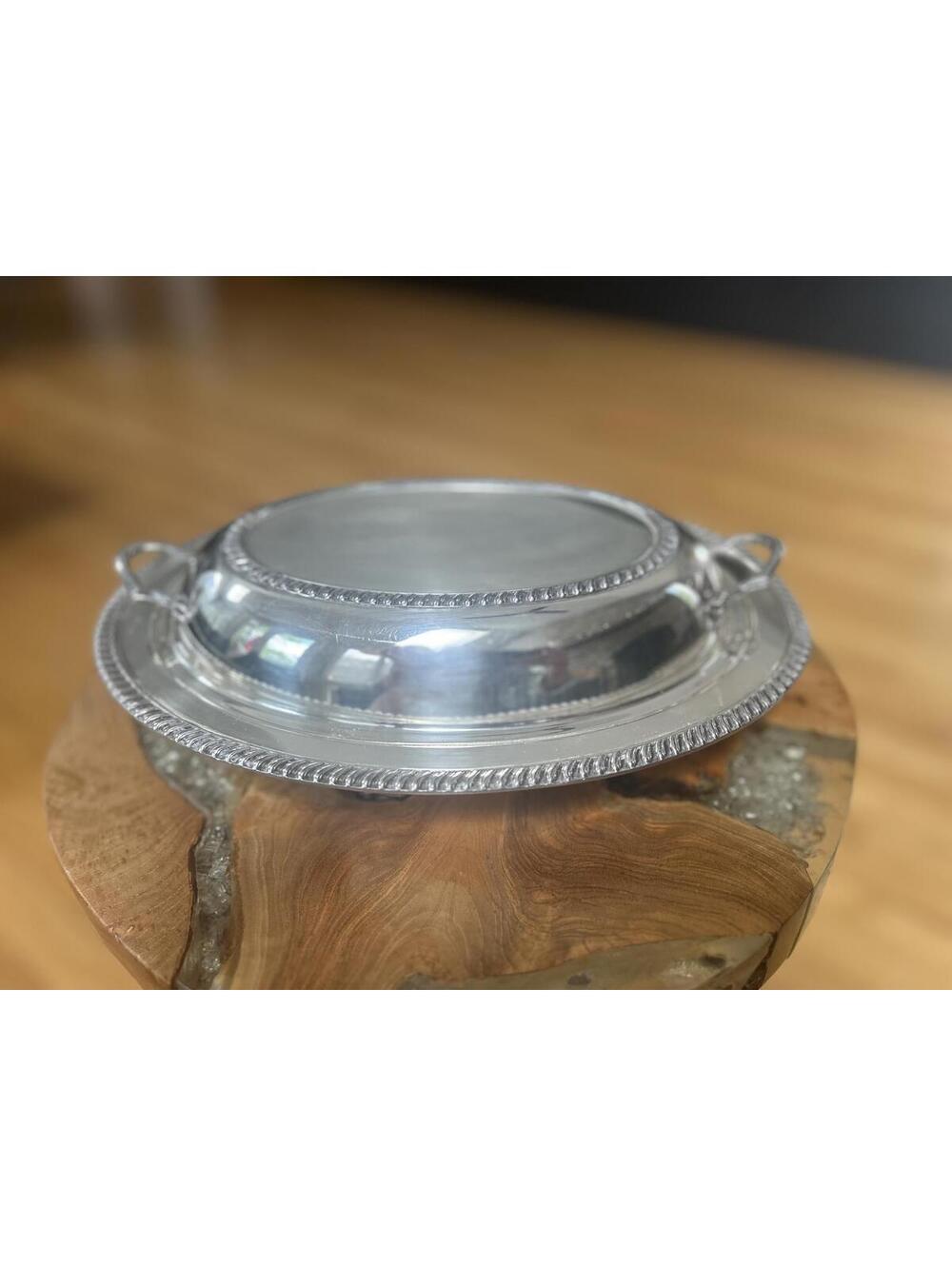 Crescent Silverware Co Vintage Silver Serving Tray with Lid